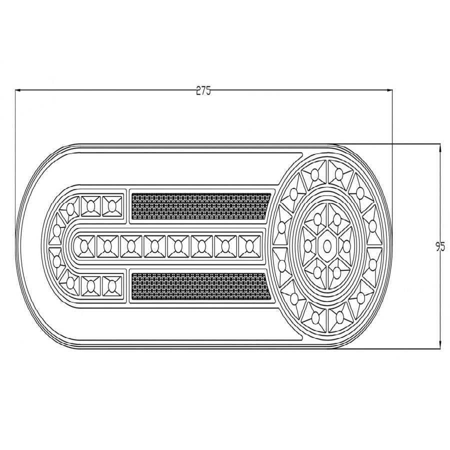 LED achterlichtcombinatie + mistlicht - 12 / 24V - 143 LED