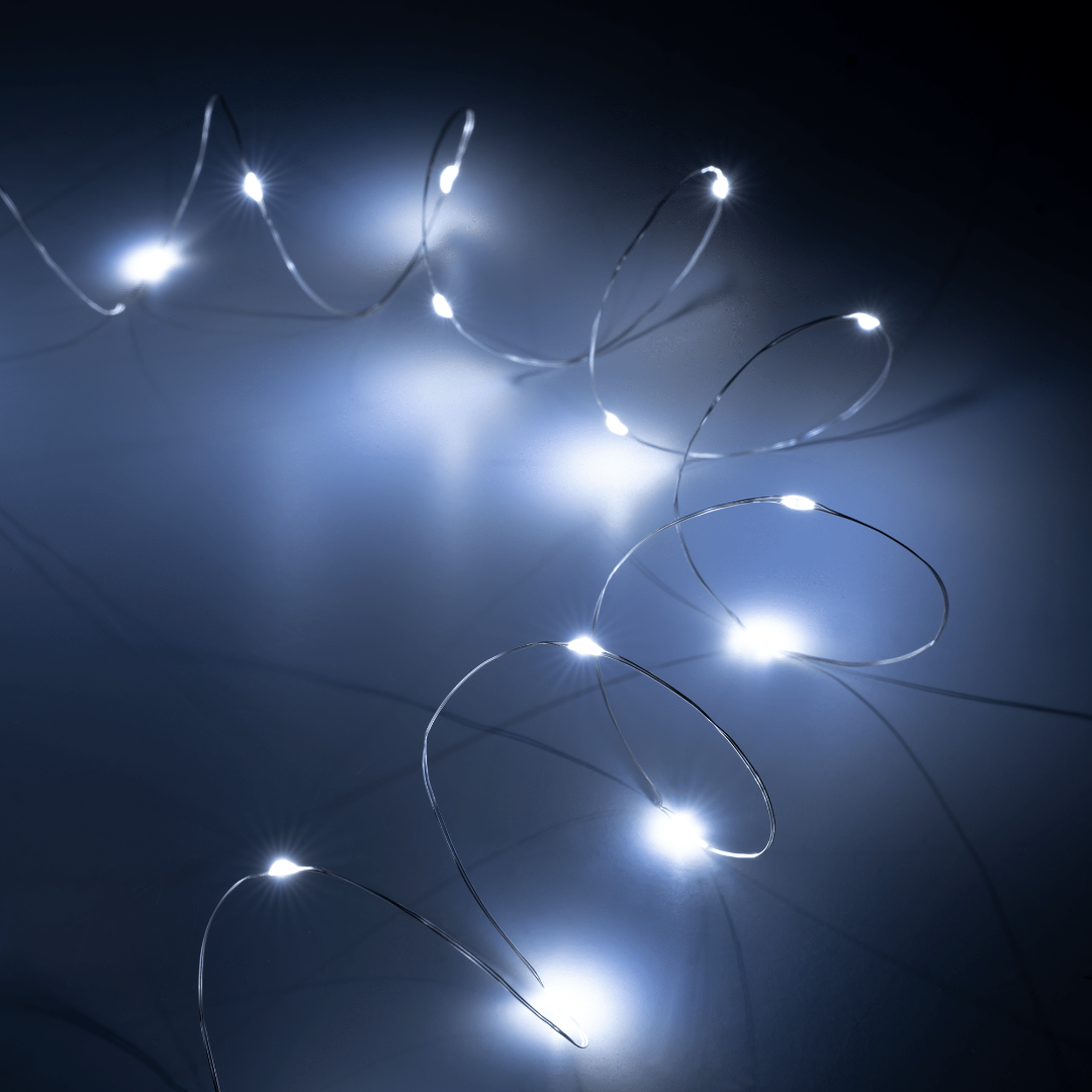 Kerst LED verlichting - Ultra dun - Koud wit - 2 meter - Op batterijen