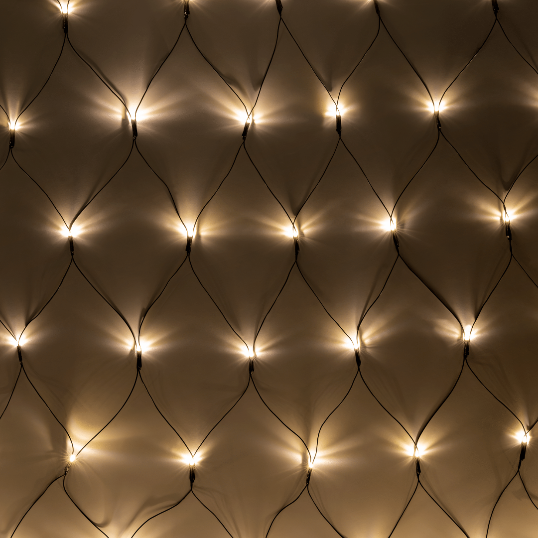 LED lichtnet kerst - 2 x 1,5 meter - Warm wit - 160 leds