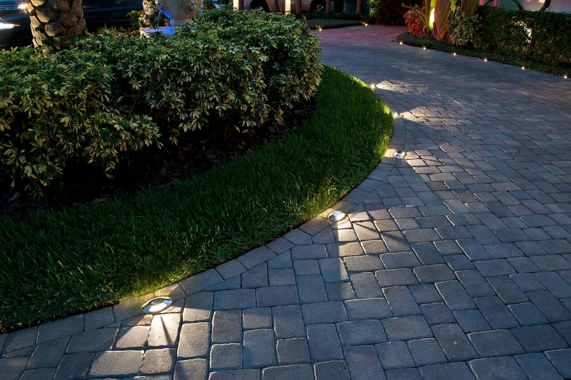 LED grondspot - tuinpad 2 kanten - 61mm - warm wit - 5W