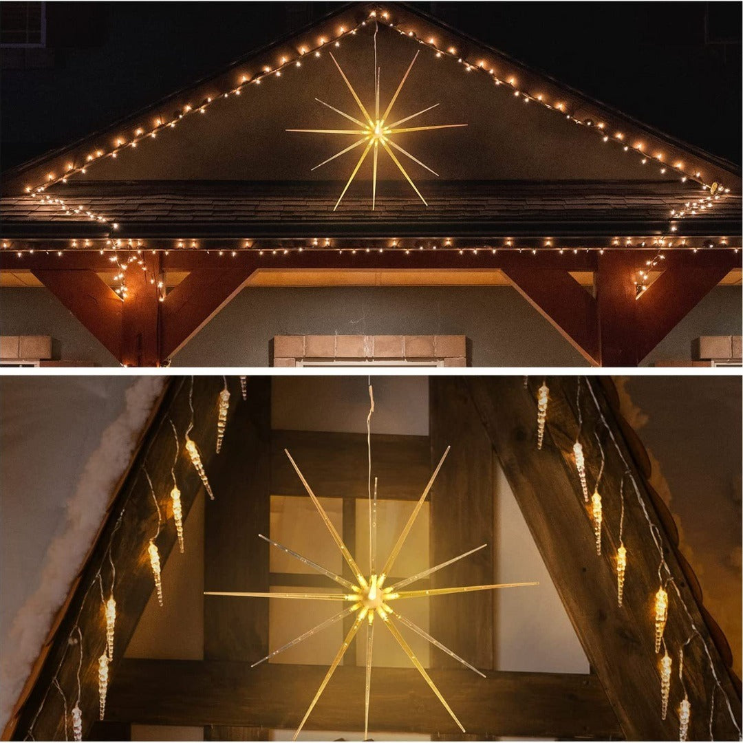 LED kerstster 3D - Met afstandsbediening - Warm wit - 50cm