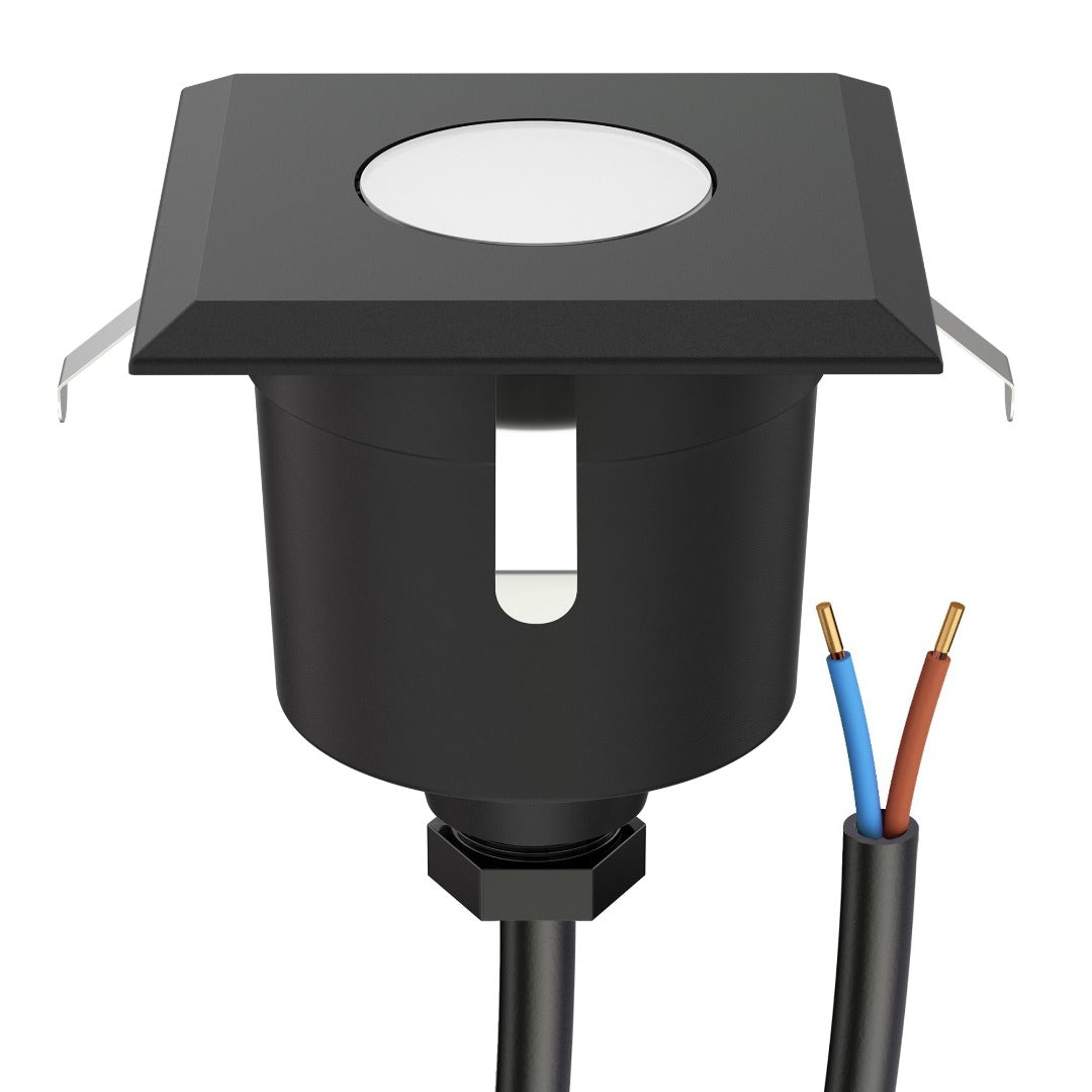 LED terrasverlichting - 6 x 6cm - 230V - Warm wit - zwart