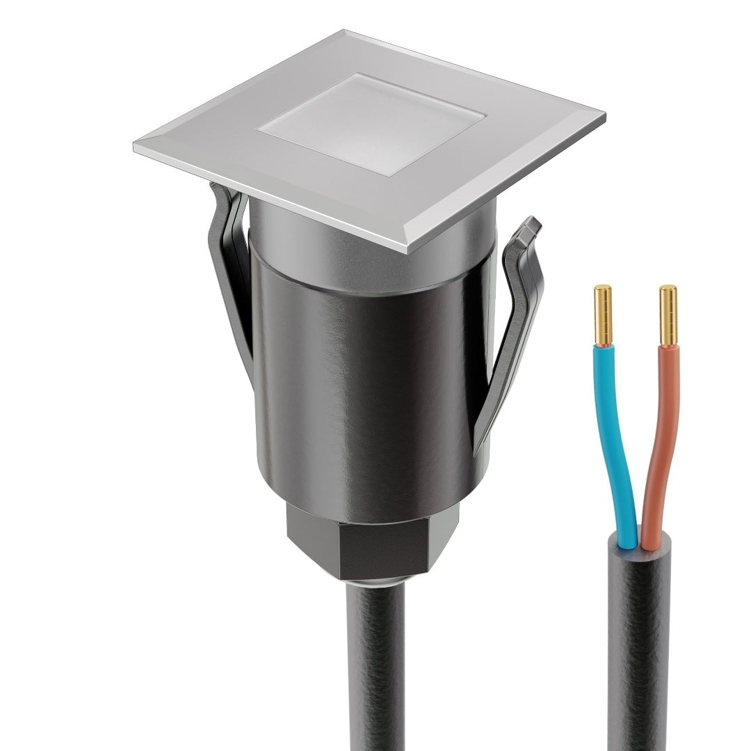 LED terrasverlichting vierkant - 3,4 x 3,4cm - 230V - Warm wit