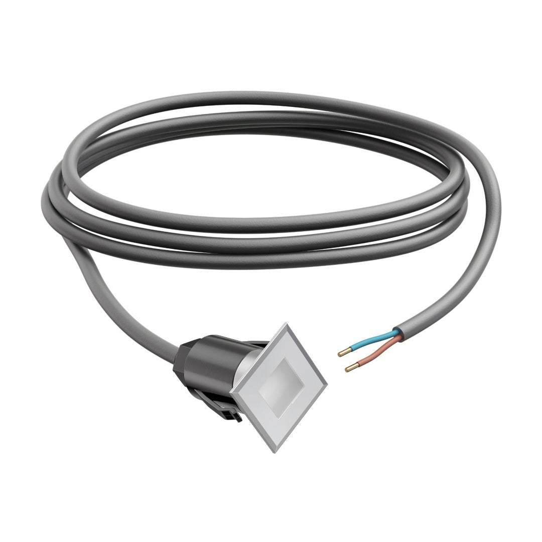 LED terrasverlichting vierkant - 3,4 x 3,4cm - 230V - Warm wit