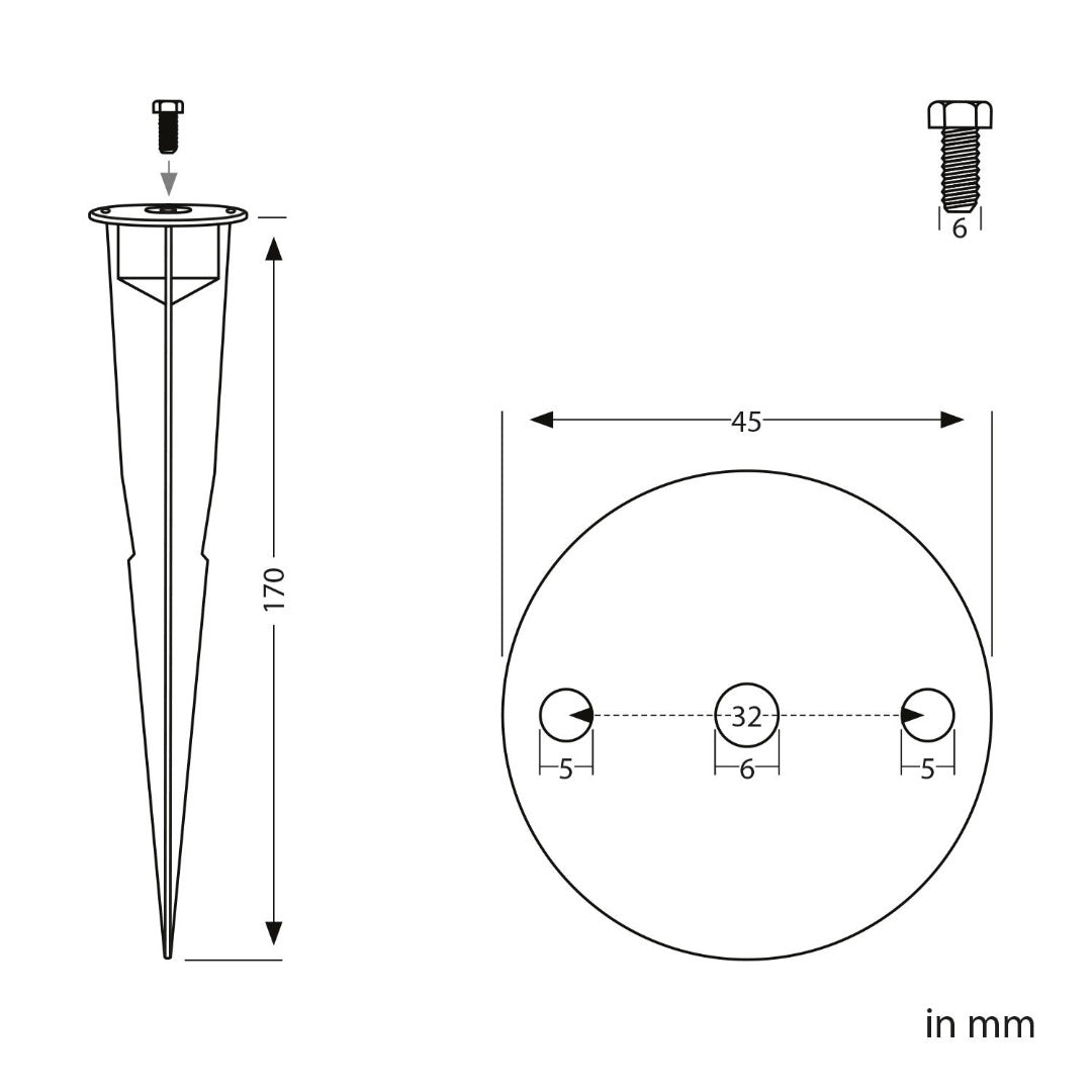 230V tuinspot - GU10 fitting - Verstelbaar - Met stekker en prikpen