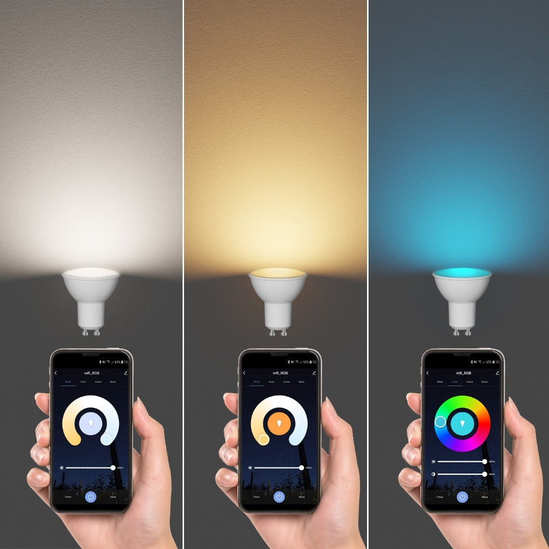 Smart wifi lamp - GU10 - RGB + warm / koud wit