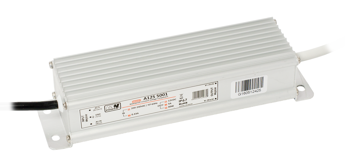 LED driver 12volt 5A 60W IP67 - WATERPROOF