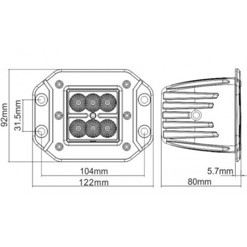 LED SPOT - inbouw 4 LED WERKLAMP