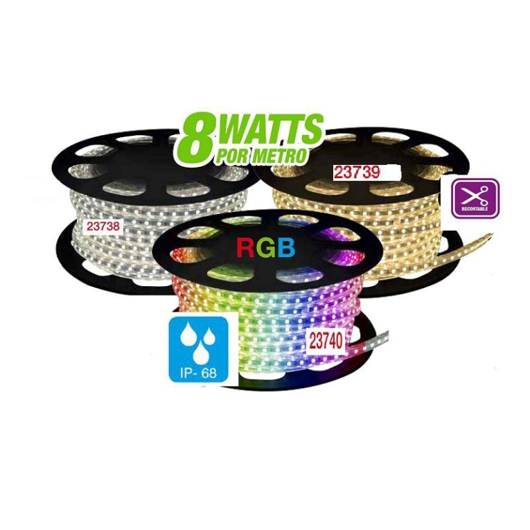 RGB LED Strip Outdoor IP68 - 25 Meter - 220V - Matel