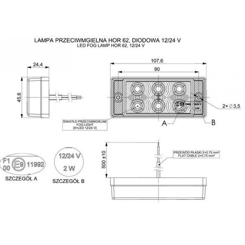 LED mistlamp - Rood - L1591