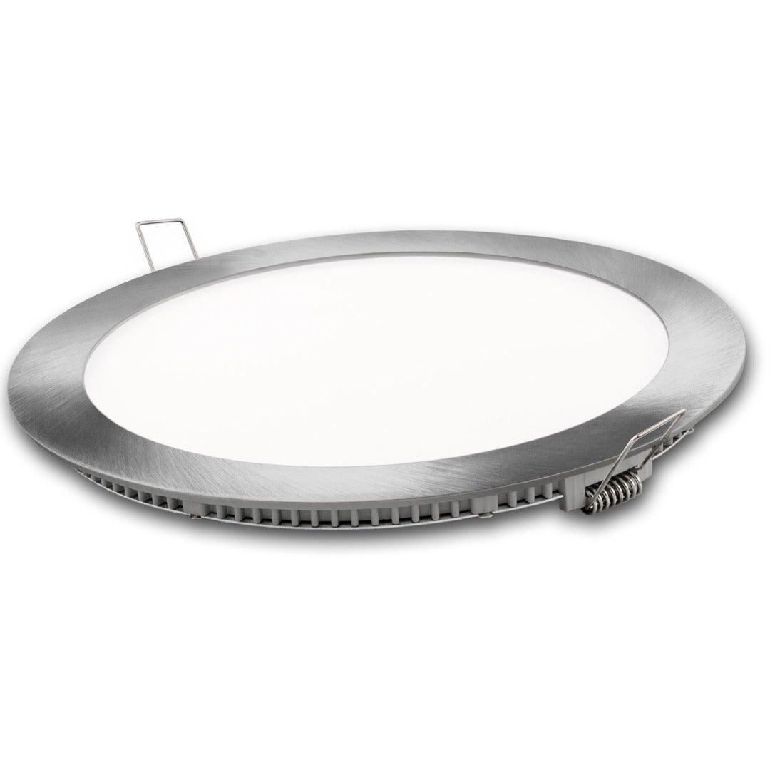 LED plafondlamp - inbouw rond - Warm wit - zilver - 15 W