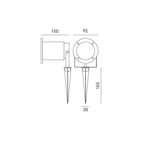 LED Prikspot grondspot - GU10 fitting - 92mm