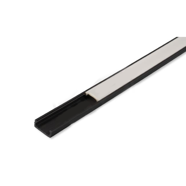 LED profiel - Met melkwitte diffuser - 2 meter - 7 x 16mm - PVC - Zwart
