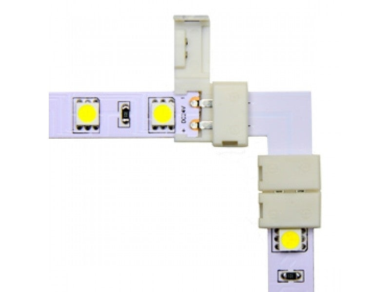 LED strip hoek connector - click/click 10mm - mono kleur