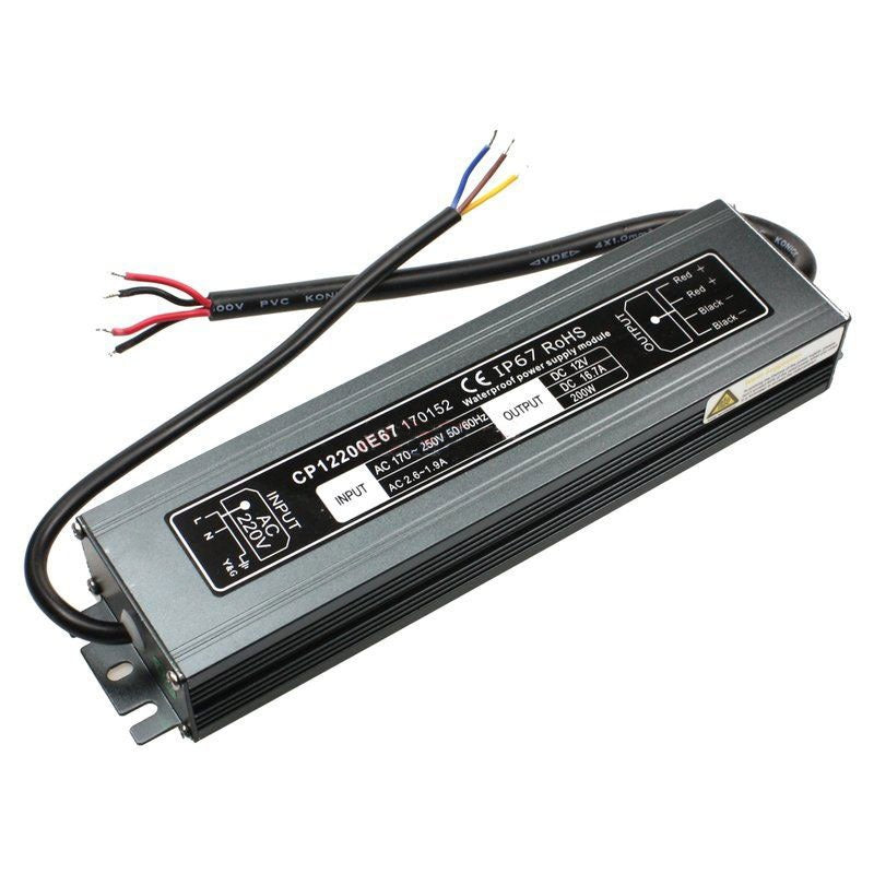 LED voeding - 200W - 16,7A - IP67 - WATERPROOF - 12V