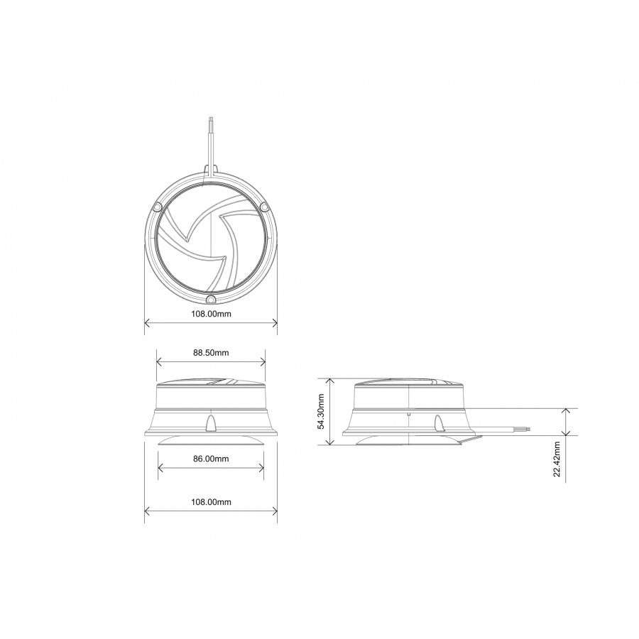 LED Beacon / Dakflitser - 30 LED - R10 / R65 - Oranje - magnetisch