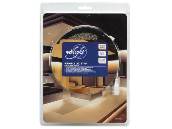5 meter LED strip - Warm wit - Complete set - Inkortbaar