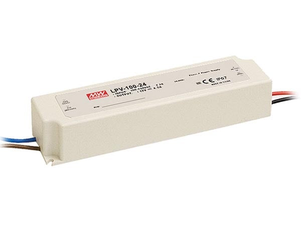 LED driver IP67 transformator 24v 4,2A VDC 100W - 1 Uitgang - Meanwell LPV-100-24