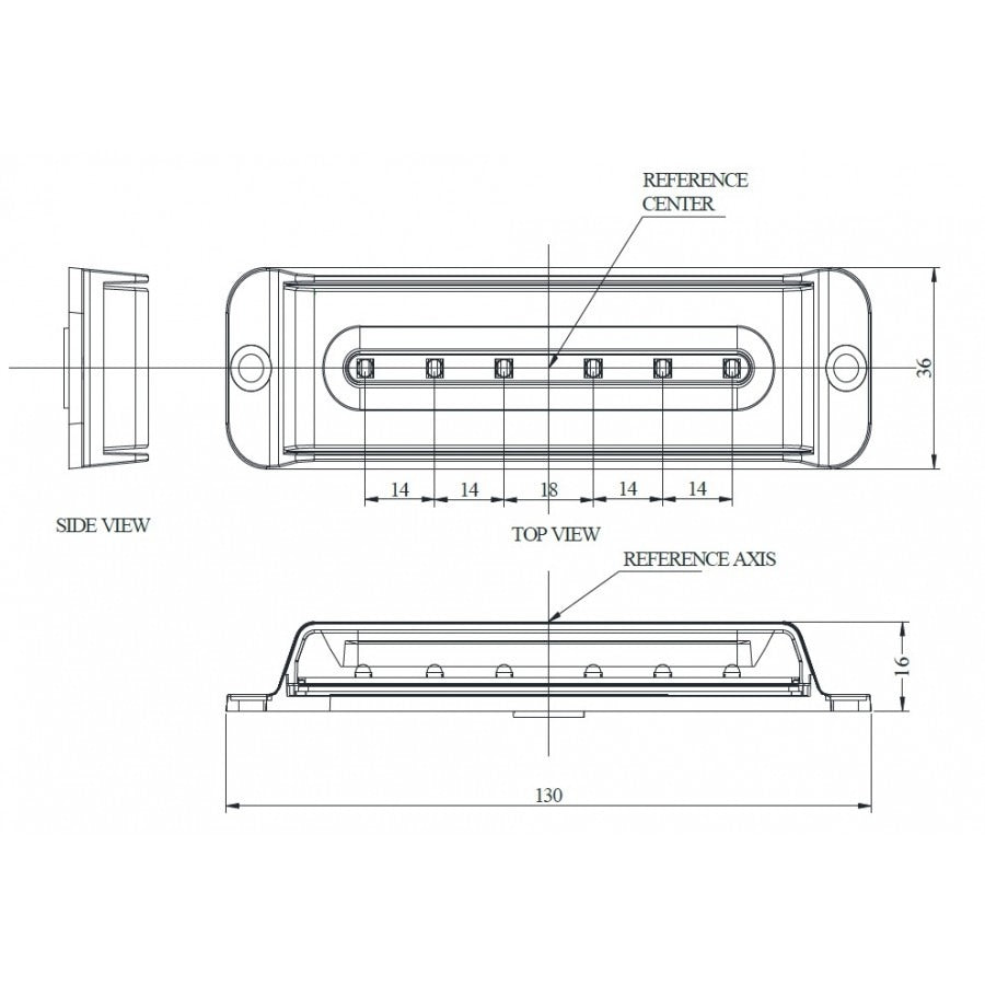Bumper flitser - BLAUW - E keurmerk - R65 - 6 LED Compact - synchronisatie