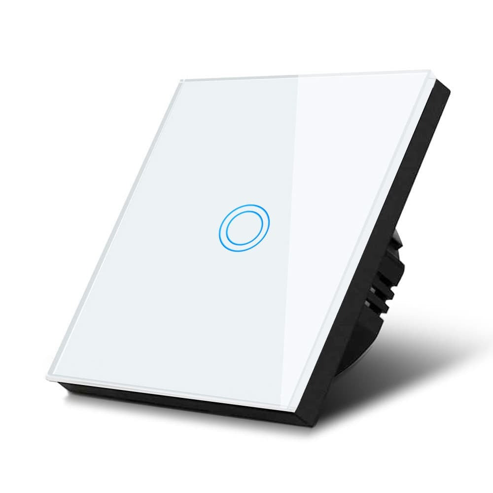 Wandschakelaar met verlichting - Enkelvoudig - Touch bediening - Wit