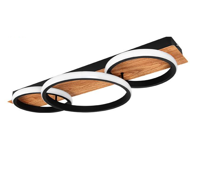 Design LED plafondlamp - 25W - zwart - ringen