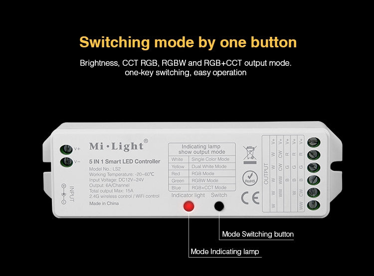 8-Zone Smart Receiver 5-in-1 2.4GHz LED Ontvanger - LS2 Mi-light 2.0