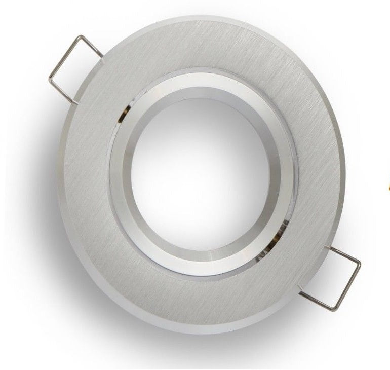 Inbouw spot MR16 - aluminium - rond armatuur - geborsteld - zilver/zilver 86mm
