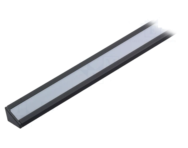 LED Profiel - 1 meter - 10mm - ZWART - Gehoekt