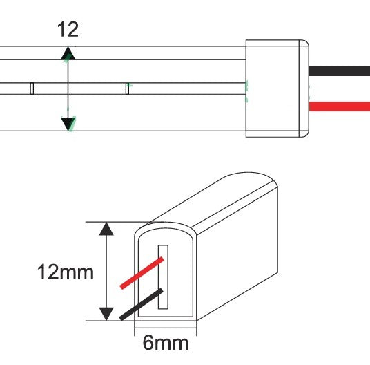 LED NEON - Rood - 6x12mm - 120 led/m - 12V - 5 meter