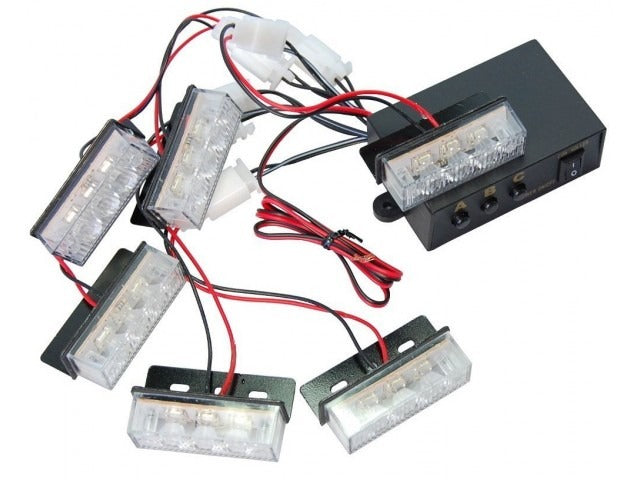 ORANJE 6 X 3 LED Flash zwaailicht 12V - flitser