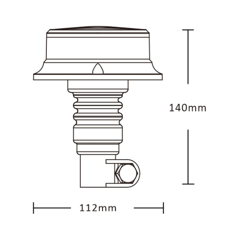 Blauw dakzwaailicht / flitser - 18 LED - R10 / R65 - FLEX