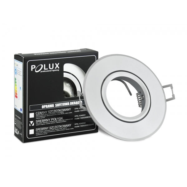 Inbouw spot GU10 - aluminium - rond armatuur - gepolijst - zilver/zilver 95mm