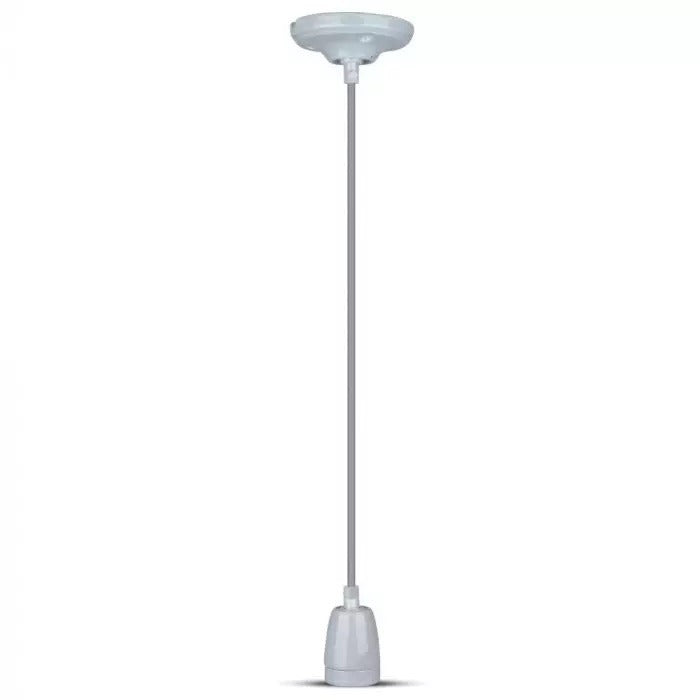 Retro porseleinen lamp - GRIJS - E27 fitting - pendel