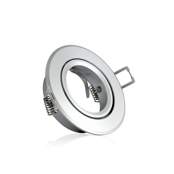 Inbouw spot GU10 - aluminium - rond armatuur - gepolijst - zilver/zilver 85mm