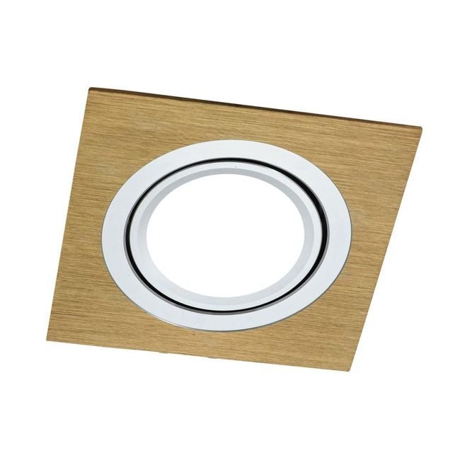 Inbouw spot GU10 - aluminium - vierkant armatuur - geborsteld - goud/zilver 92mm