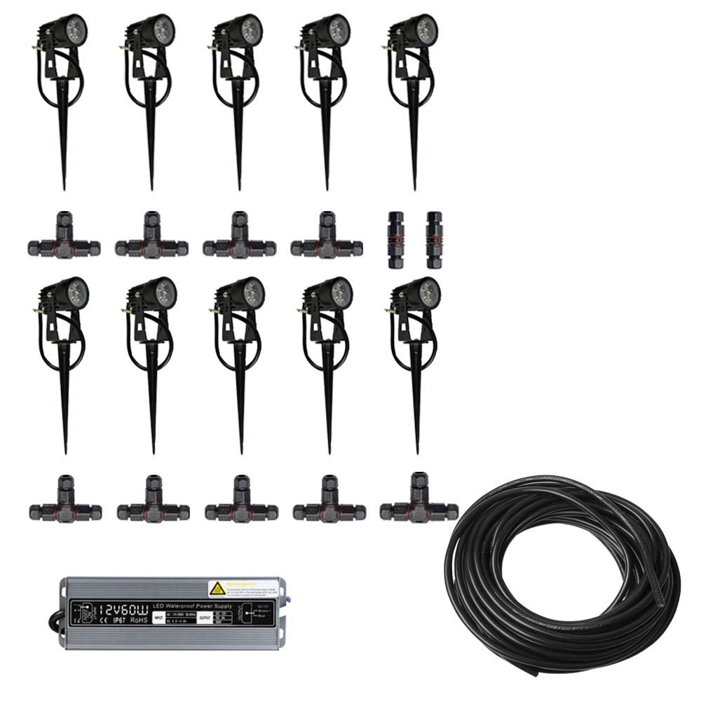 10x LED grond spot - 12V - 3 watt - complete DIY set