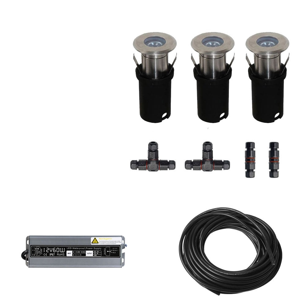 3x LED inbouw spot - 12V - 1 watt - 41mm - complete set