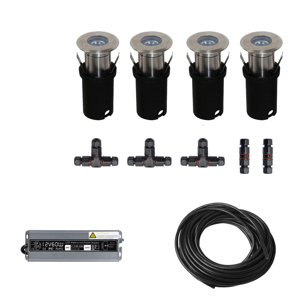 4x LED inbouw spot - 12V - 1 watt - 41mm - complete set