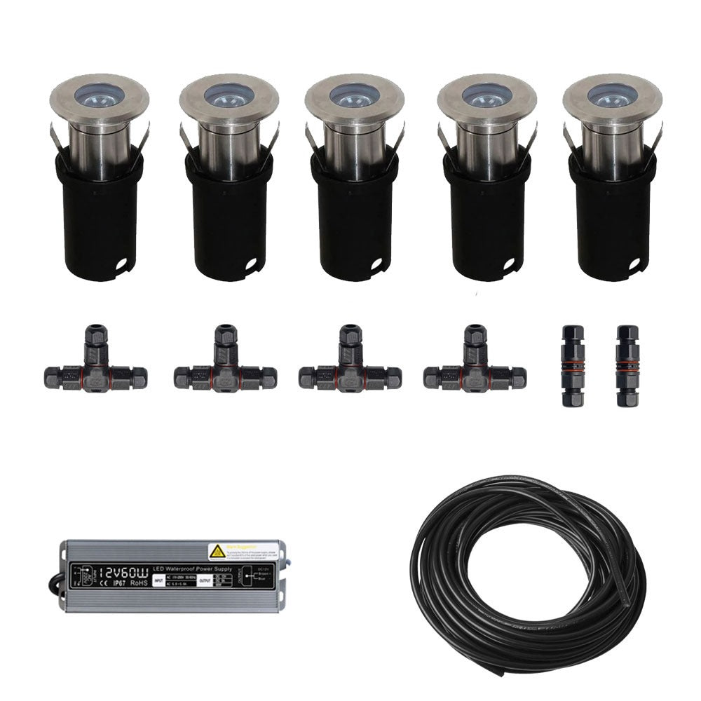 5x LED inbouw spot - 12V - 1 watt - 41mm - complete set