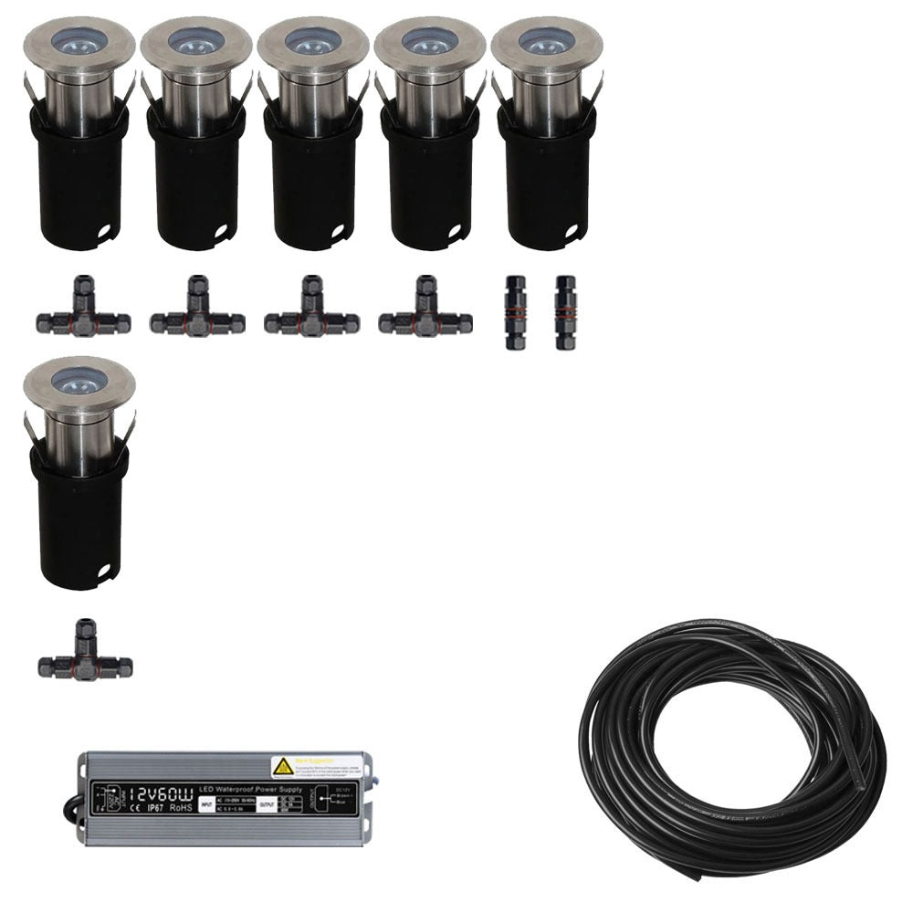 6x LED inbouw spot - 12V - 3 watt - 51mm - complete set