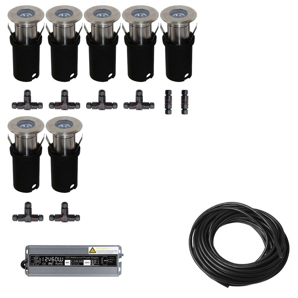 7x LED inbouw spot - 12V - 3 watt - 41mm - complete set