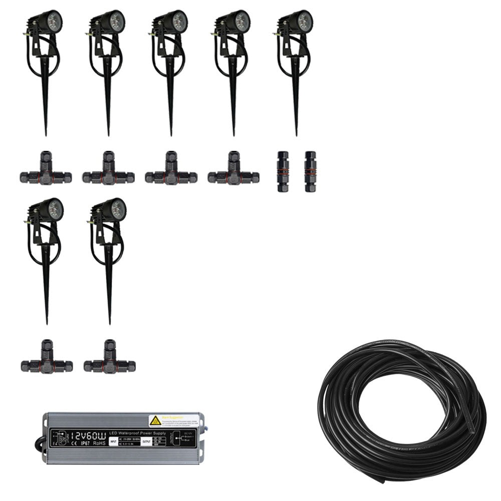 7x LED grond spot - 12V - 3 watt - complete DIY set