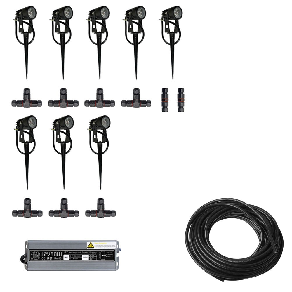 8x LED grond spot - 12V - 3 watt - complete DIY set