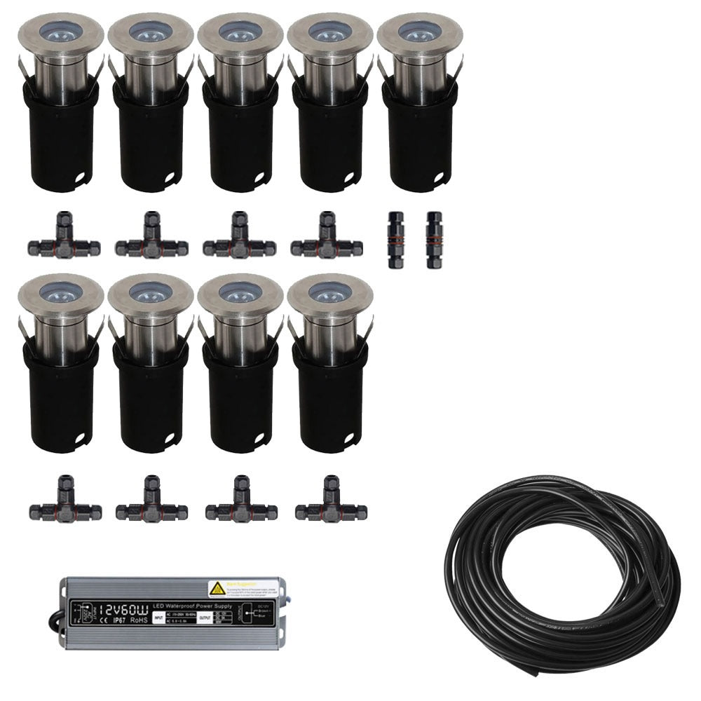 9x LED inbouw spot - 12V - 1 watt - 41mm - complete set