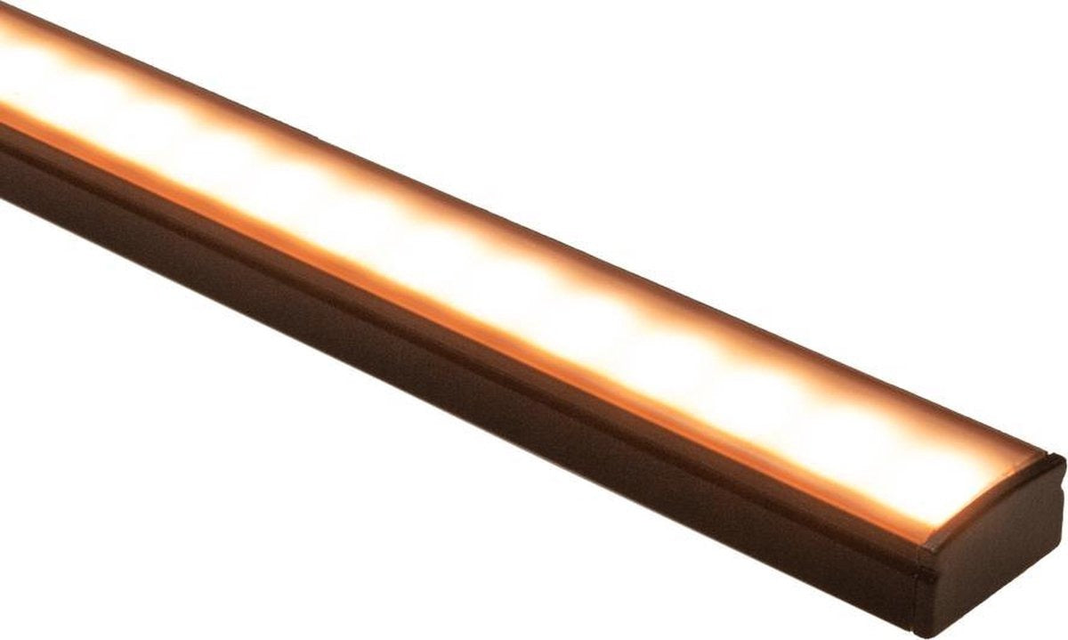 LED profiel ZWART - 8mm - 1 meter - zwarte diffuser