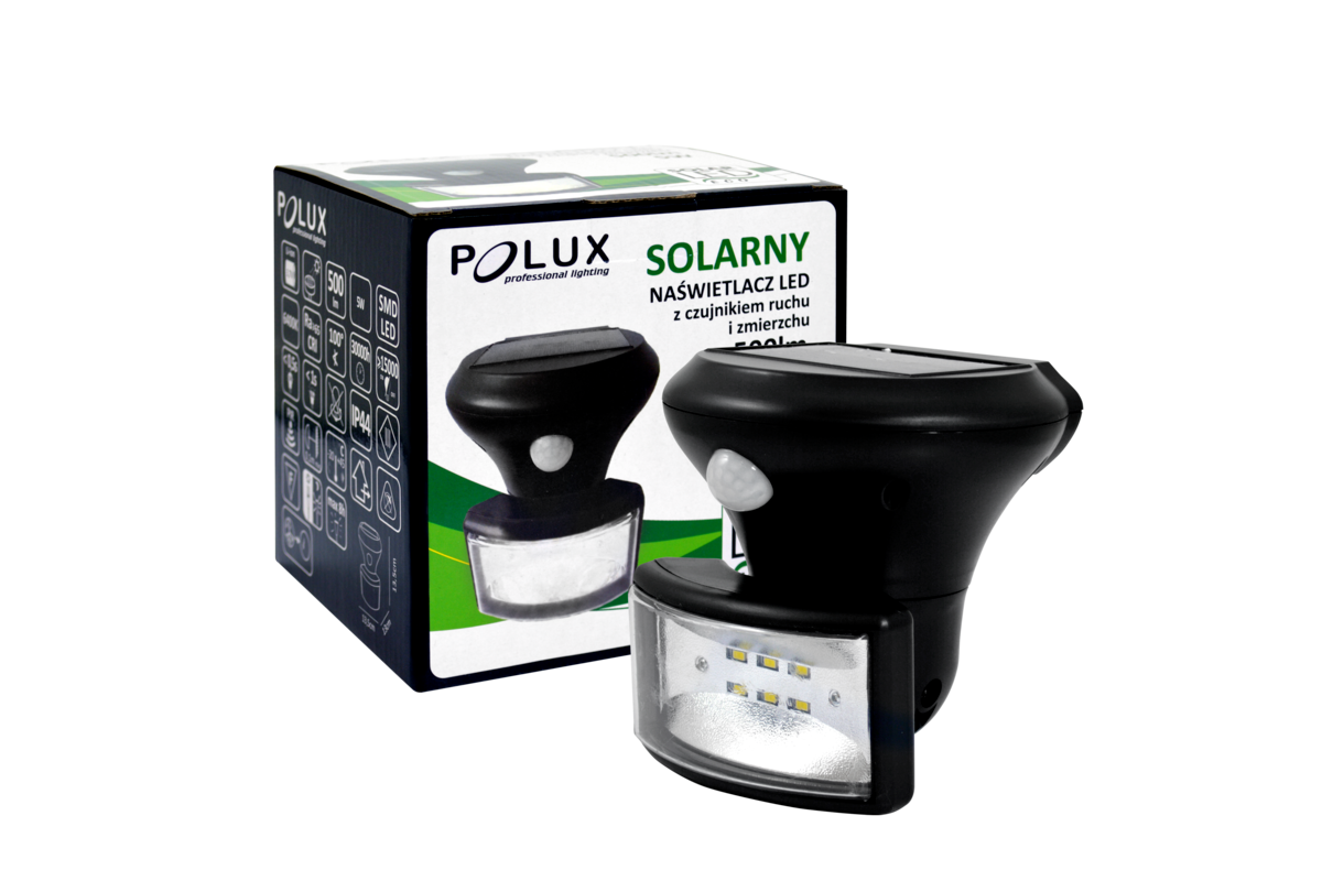 Solar LED buitenlamp - 5W - 500 Lumen - Bewegings + schemersensor - Koud wit