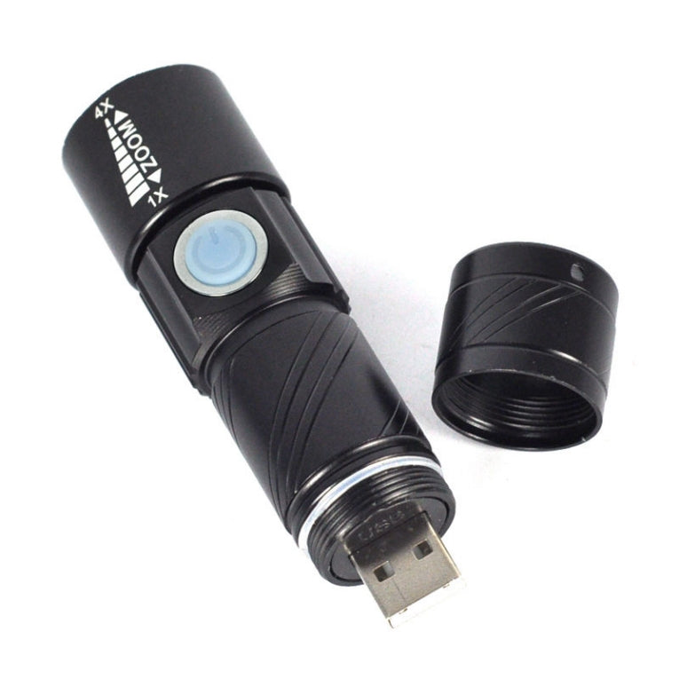 LED zaklamp oplaadbaar via USB - 9,5 cm