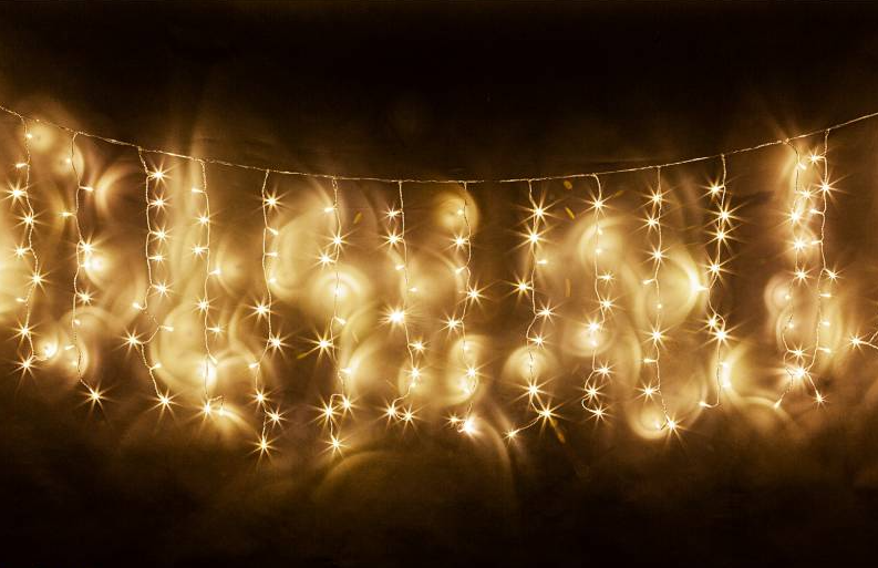 Led gordijn kerst - 5 meter - 33 strings - warm wit - 330 leds