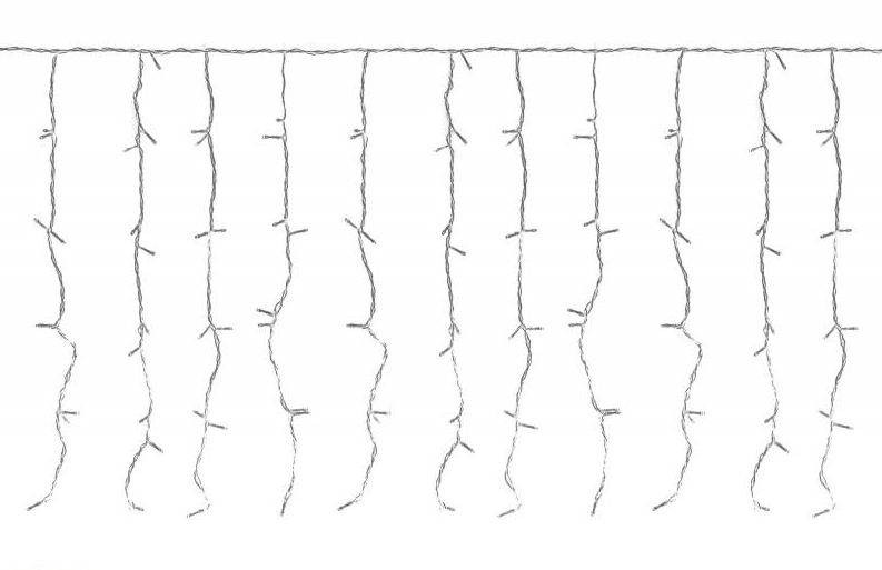 Led gordijn kerst - 5 meter - 33 strings - warm wit - 330 leds - Koppelbaar