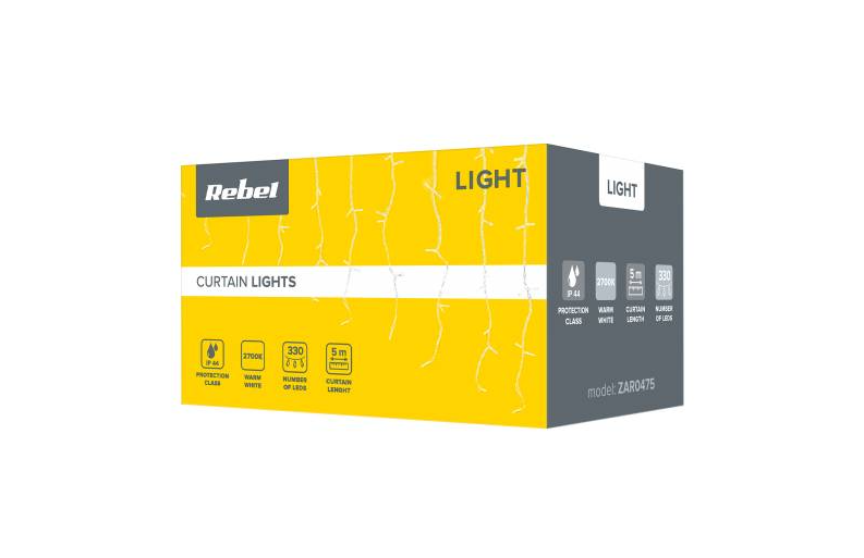 Led gordijn kerst - 5 meter - 33 strings - warm wit - 330 leds - Koppelbaar